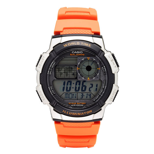 Casio Men's '10-Year Battery' Quartz Resin Casual Watch, Color Orange (Model: AE-1000W-4BVCF)-0