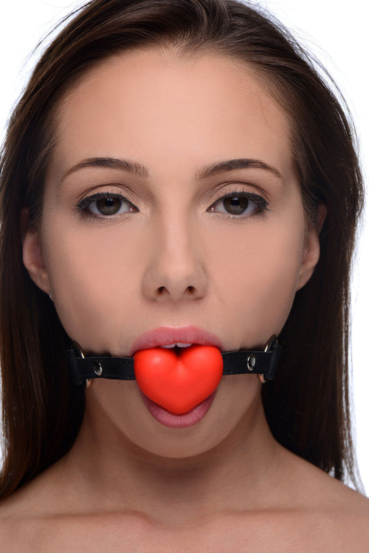 Heart Beat Silicone Heart Shaped Mouth Gag-0