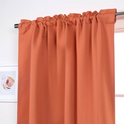 52 x 84 inch Solid Orange Apricot Thermal Blackout Curtain Panels - Set of 2-0