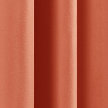 52 x 84 inch Solid Orange Apricot Thermal Blackout Curtain Panels - Set of 2-1