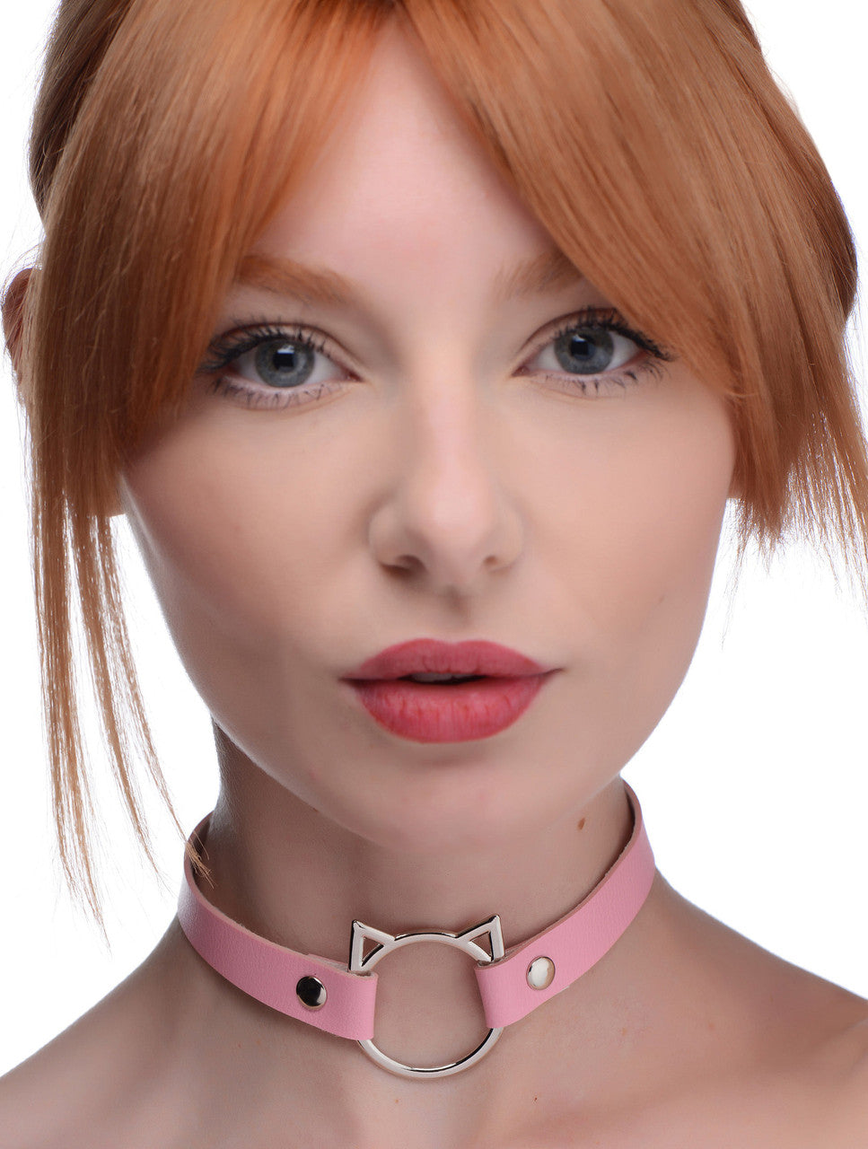 Kinky Kitty Ring Slim Choker - Pink-0