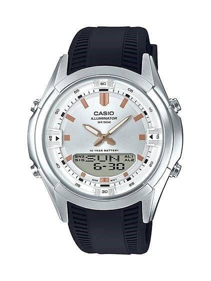 Casio Mens Analog Digitall Black Resin Watch-0