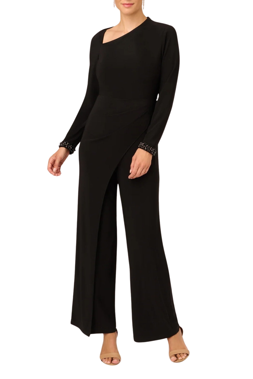 Adrianna Papell Jersey Asymmetric Neck Jumpsuit-0