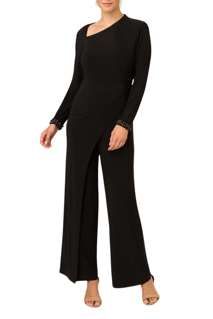 Adrianna Papell Jersey Asymmetric Neck Jumpsuit-0