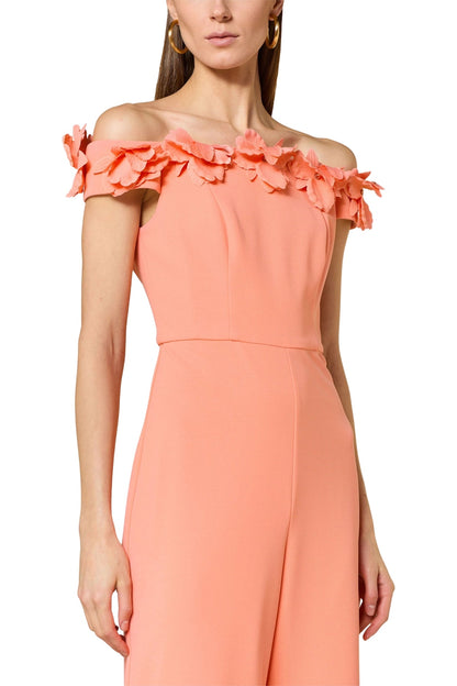 Adrianna Papell Off-The-Shoulder Back Zipper Closure Wide Leg Jumpsuit Dress-2