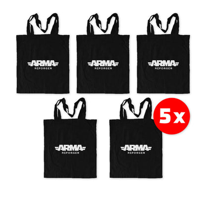 ARMA REFORGER - ECO FRIENDLY TOTE SHOPPING BAG | 5 PACK | BLACK-0
