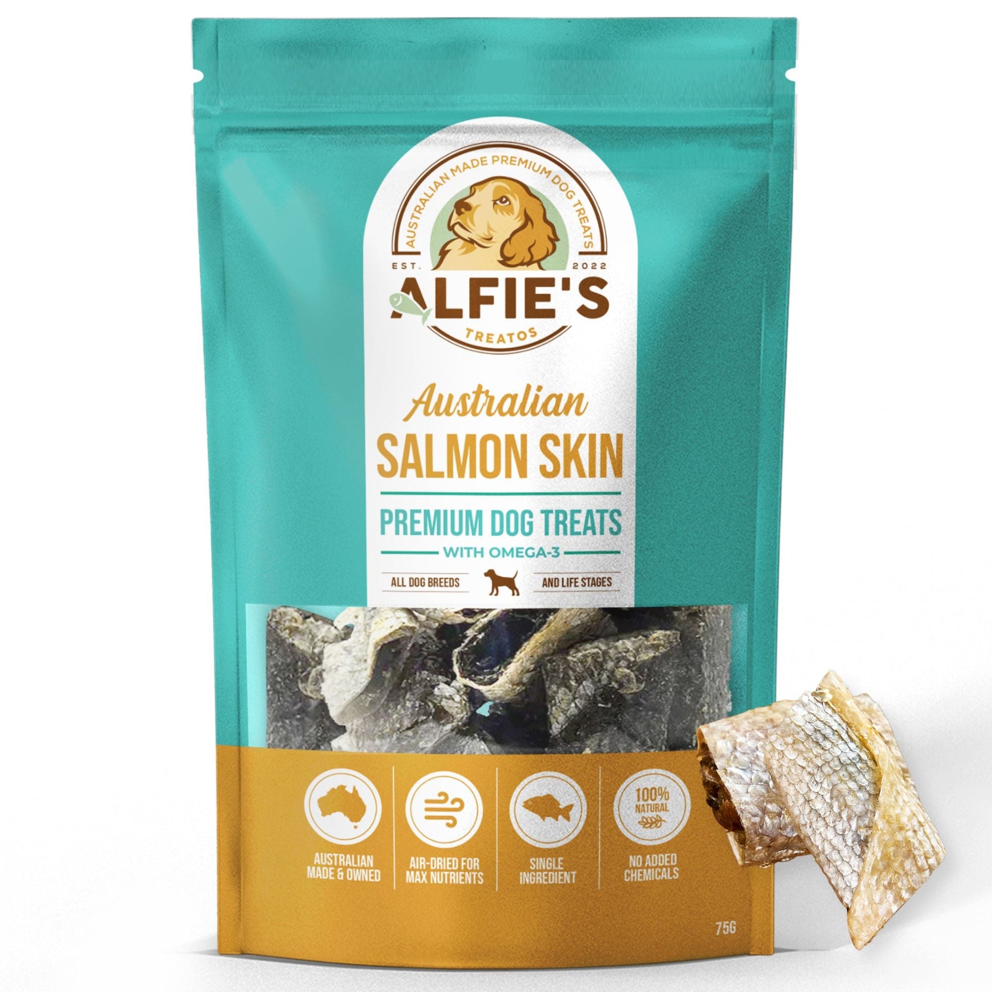 Australian Salmon Skin Dog Treats-0