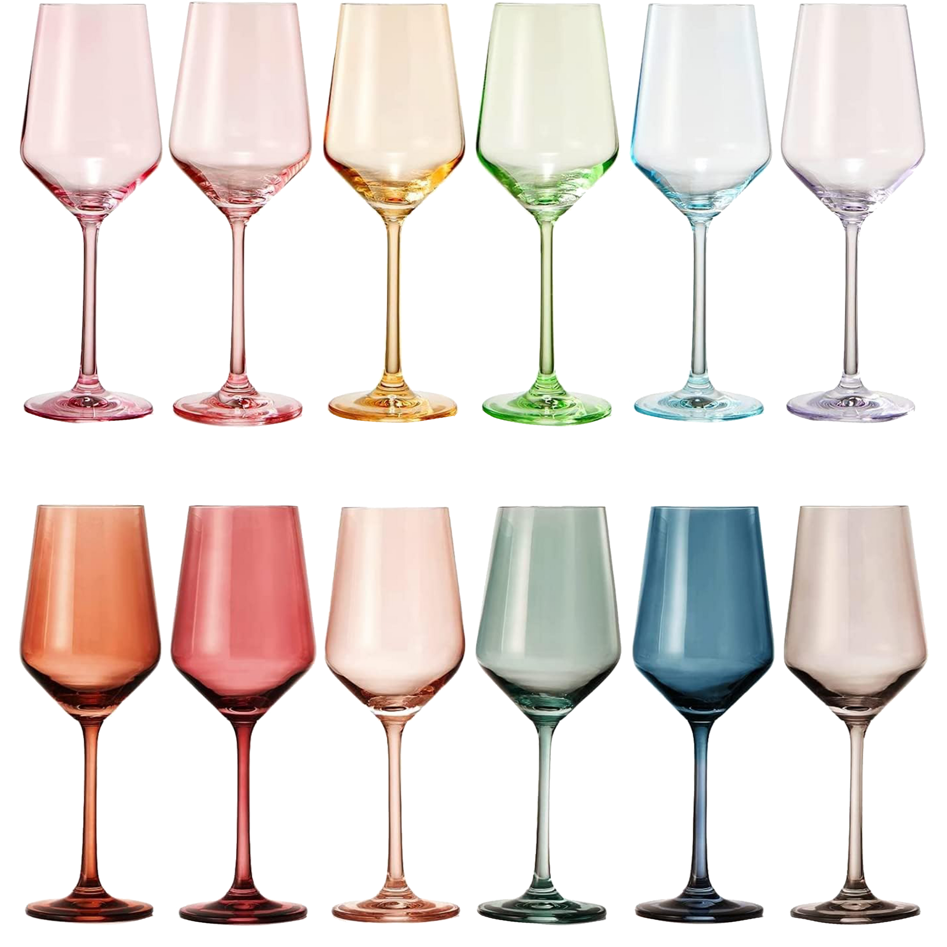 Make Your Own Set Wine Glass SINGLE, Colorful Purple Colored Large 12 oz Glass, Unique Italian Style Tall for White & Red Wine, Gifts for Mothers Day Gift, Set of 1 Beautiful Glassware (Purple)-0