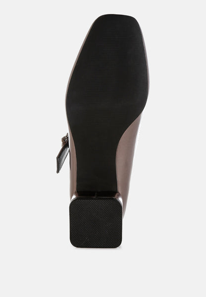 Abeba Diamante Brooch Metallic Mary Jane Pumps-2
