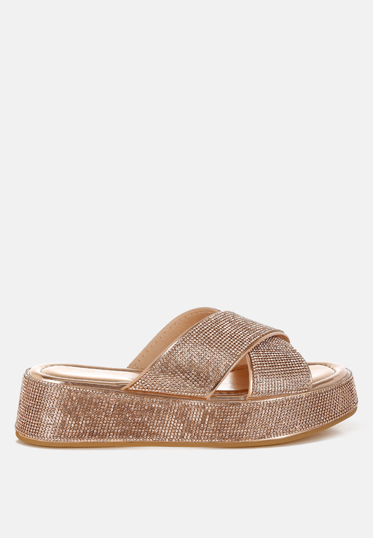 Adena Rhinestone Embellished Flatforms-0