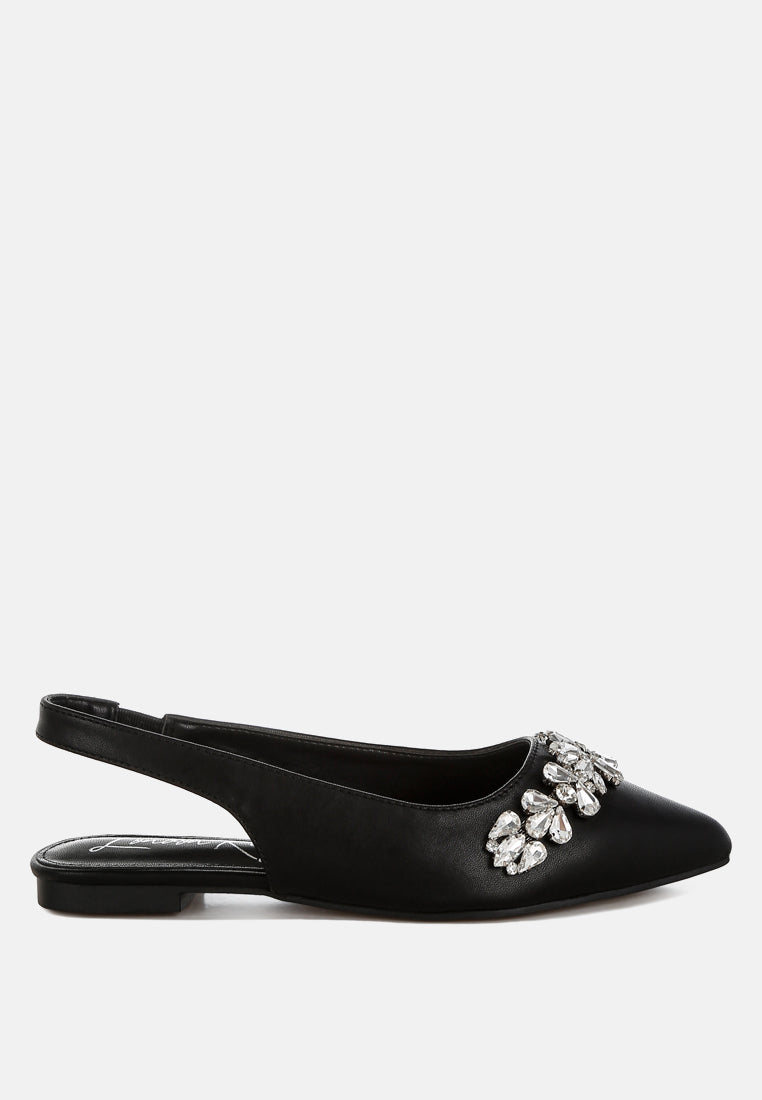 Adhara Diamante Embellished Flat Sandals-2