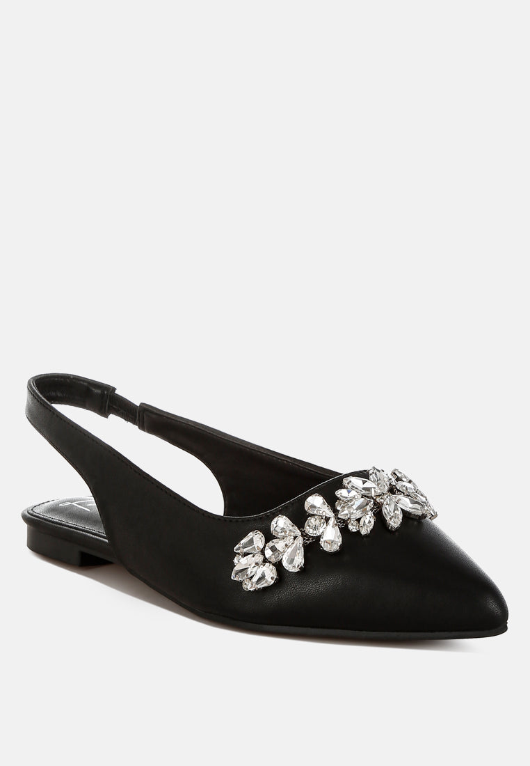 Adhara Diamante Embellished Flat Sandals-3