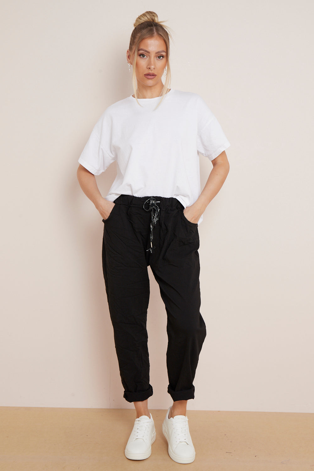 Black Magic Drawstring Trousers-1