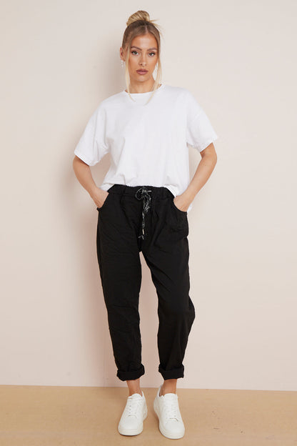 Black Magic Drawstring Trousers-1