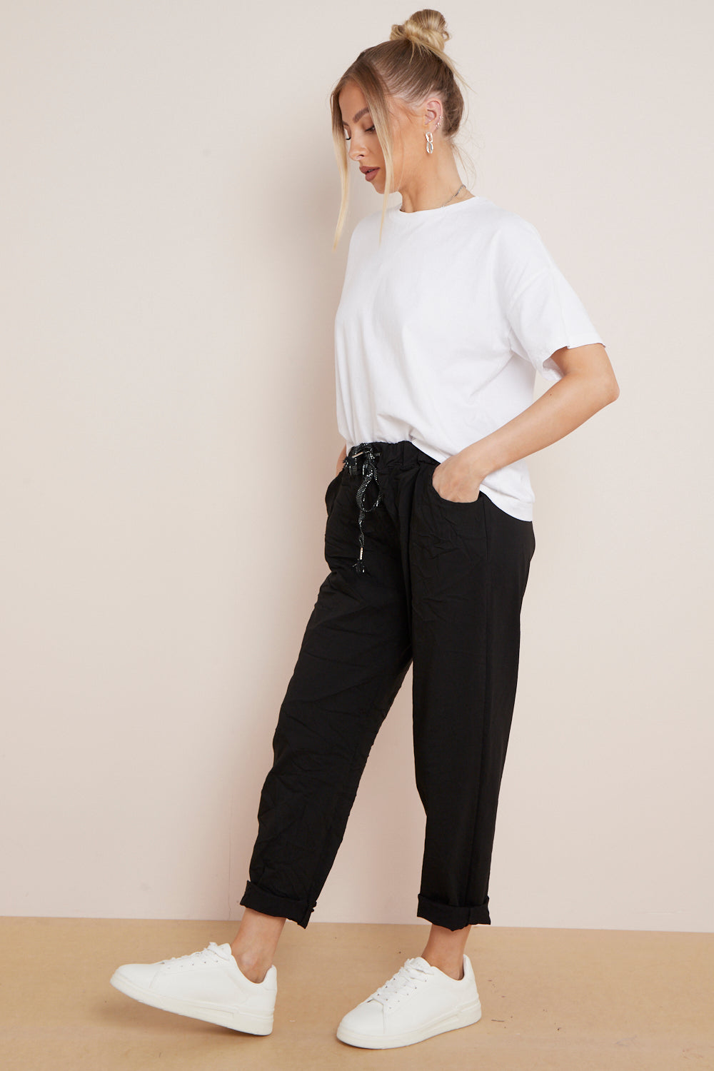 Black Magic Drawstring Trousers-2