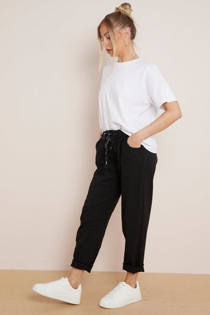Black Magic Drawstring Trousers-2