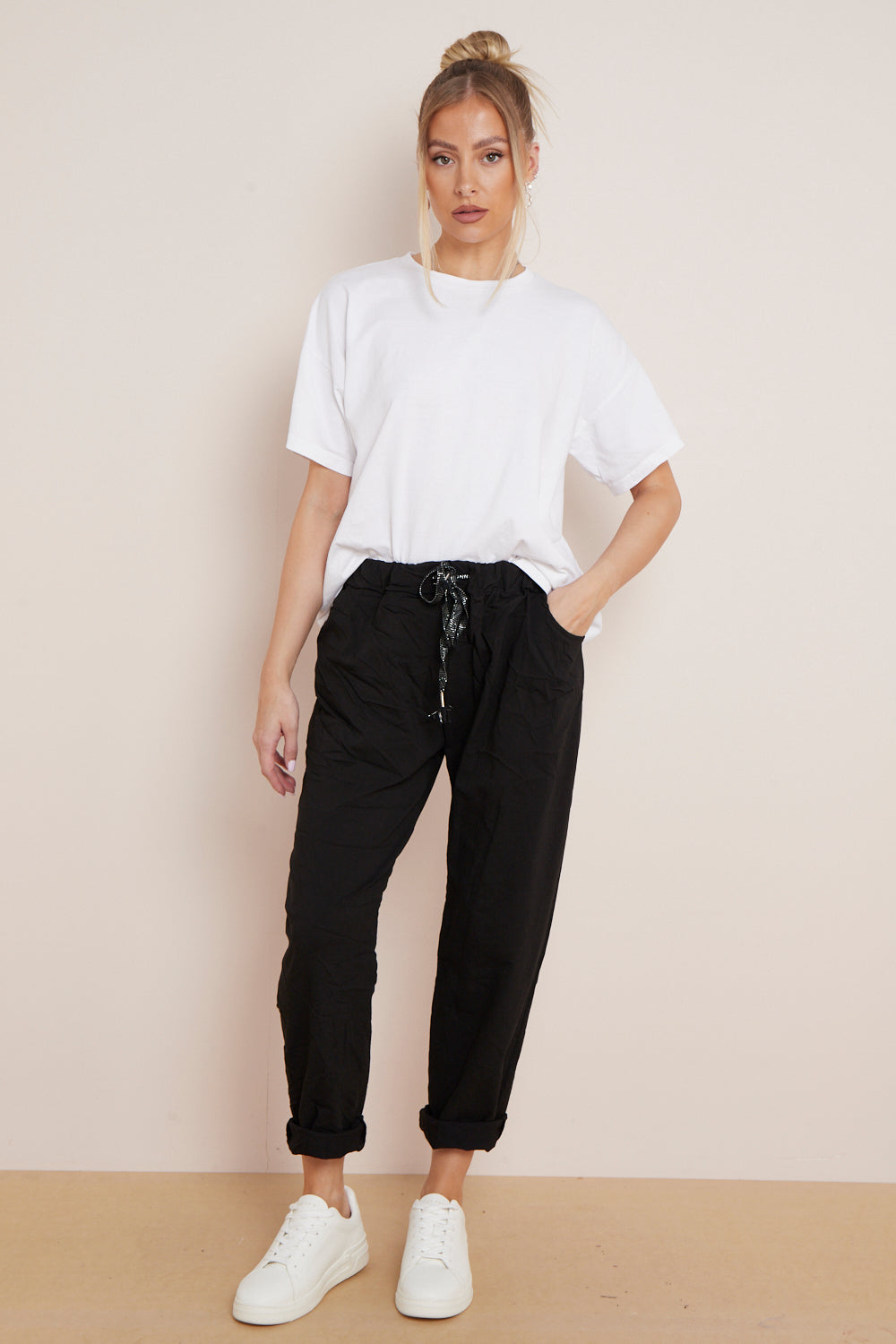 Black Magic Drawstring Trousers-0
