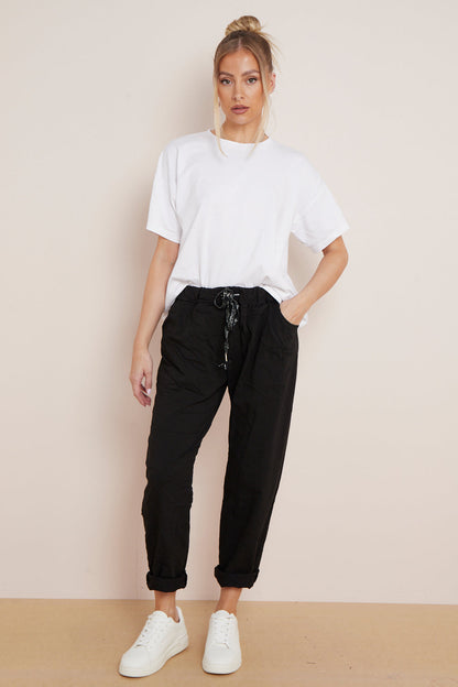 Black Magic Drawstring Trousers-0