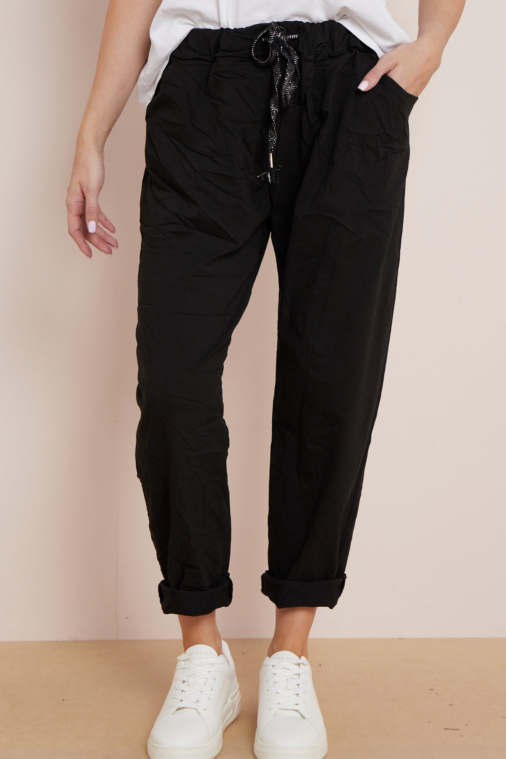 Black Magic Drawstring Trousers-4