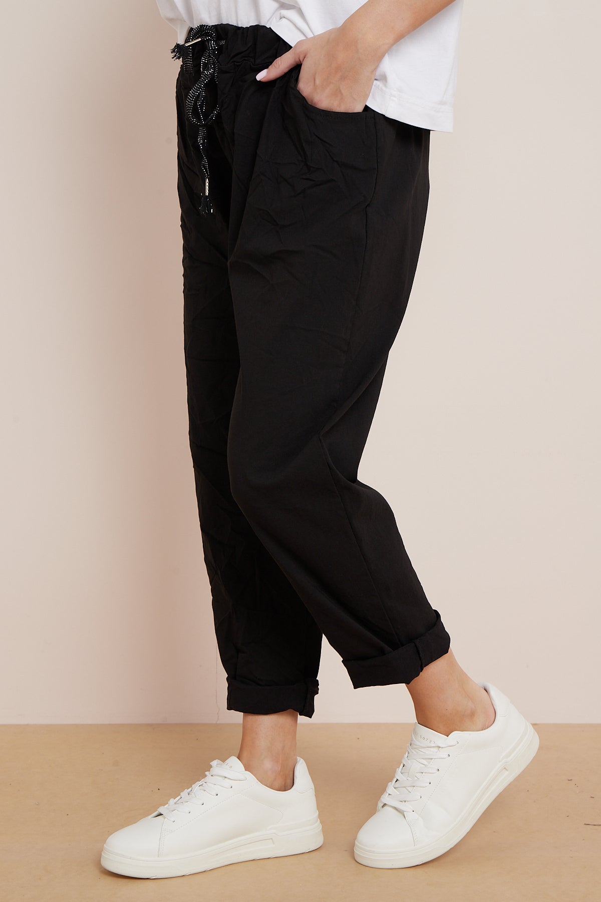 Black Magic Drawstring Trousers-3