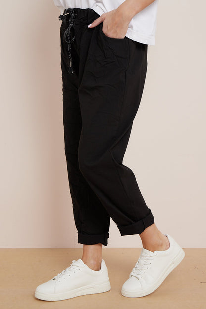 Black Magic Drawstring Trousers-3