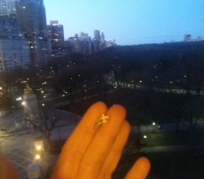 Custom Design: Airplane Stud Earrings- 18K Gold: 12mm-14