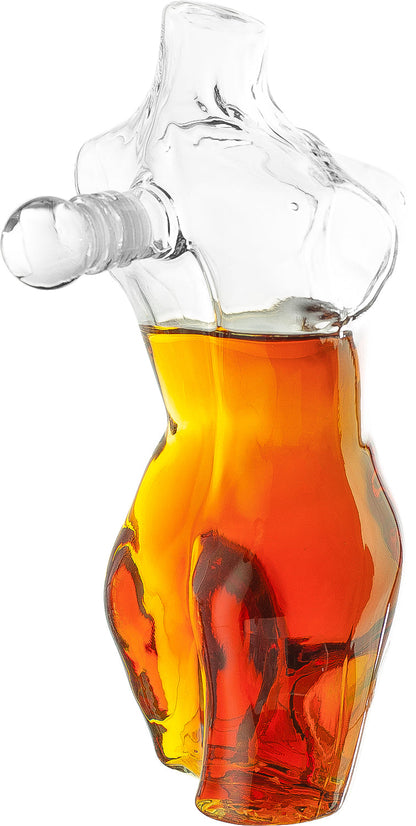 Lady Body Sculpture Whiskey & Wine Decanter Elegant Glass Female Bust Perfect for Home Decoration 750ml by The Wine Savant-2