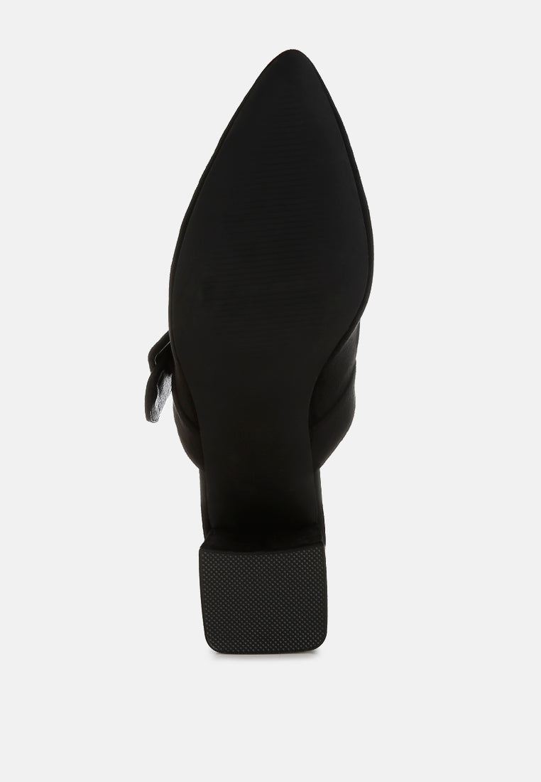 Amapola Buckle Strap Detail Microfiber Mules-1