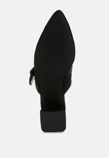 Amapola Buckle Strap Detail Microfiber Mules-1