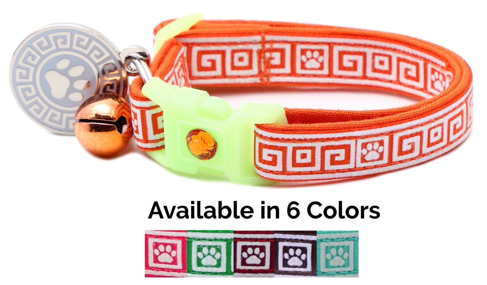 Greek Key Breakaway Cat Collar-1