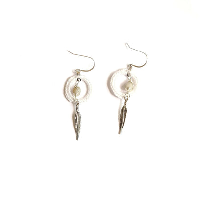 Amazonite Calm Earrings with feather-1
