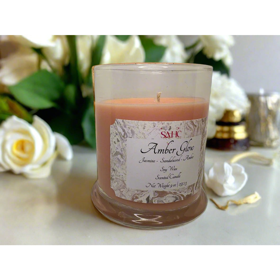 Amber Glow Scented Soy Wax Candle-1