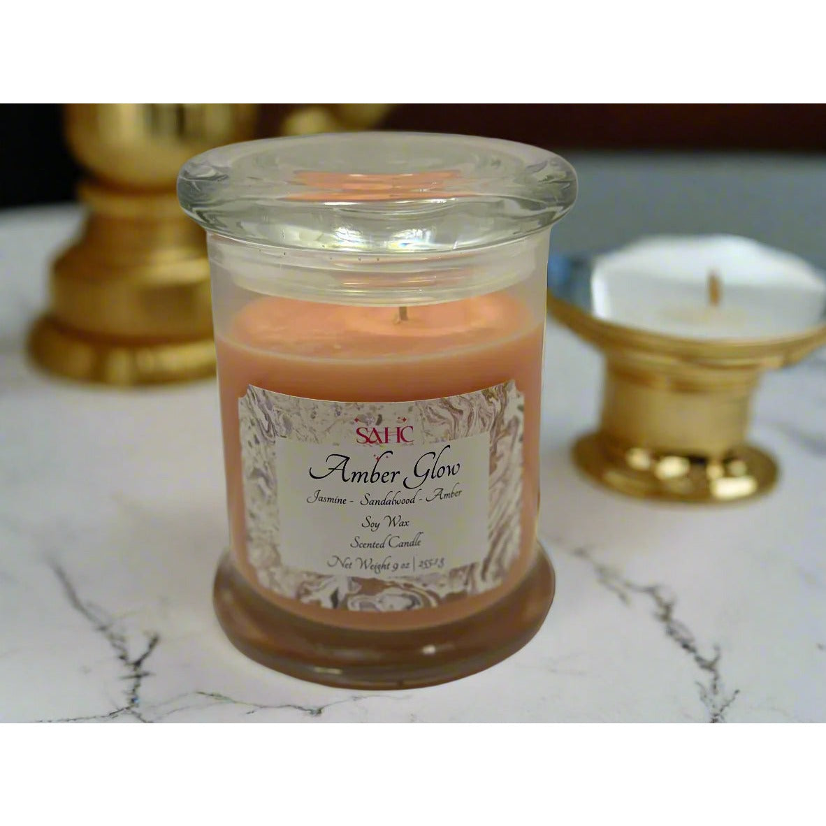 Amber Glow Scented Soy Wax Candle-2