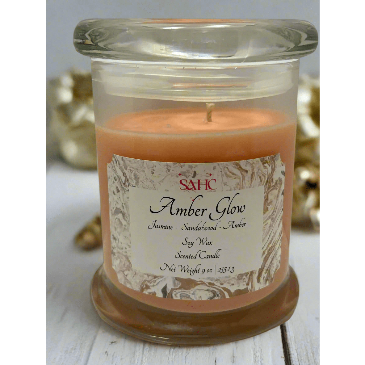 Amber Glow Scented Soy Wax Candle-4