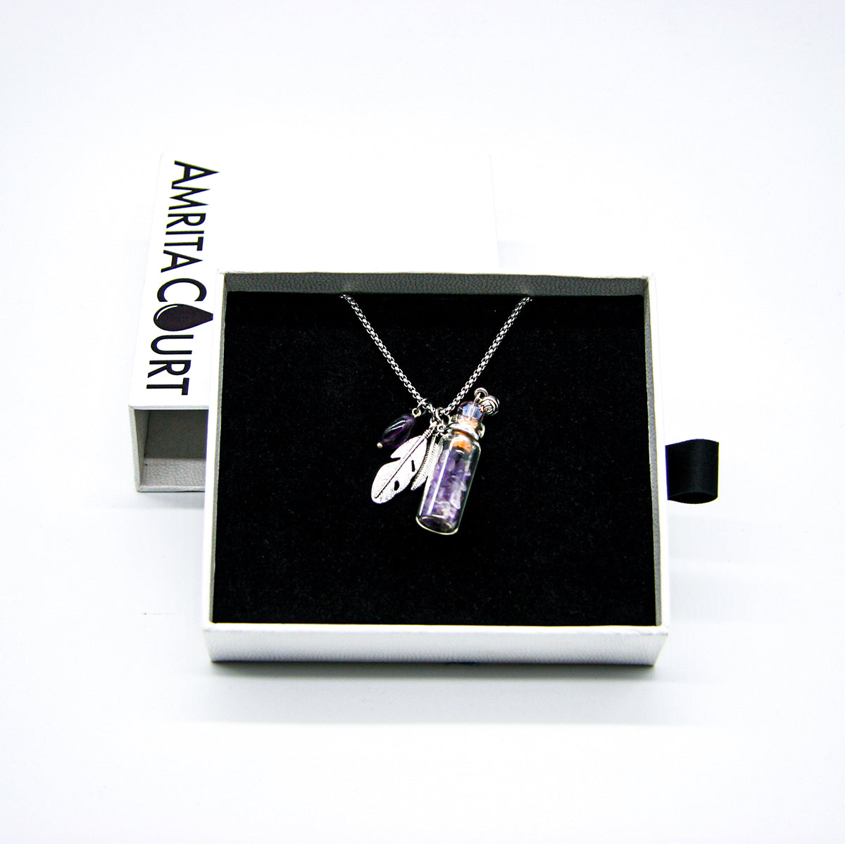 Amethyst Diffuser Necklace | Aroma Jewelry | Energy & Healing | Diffusing on the go-2