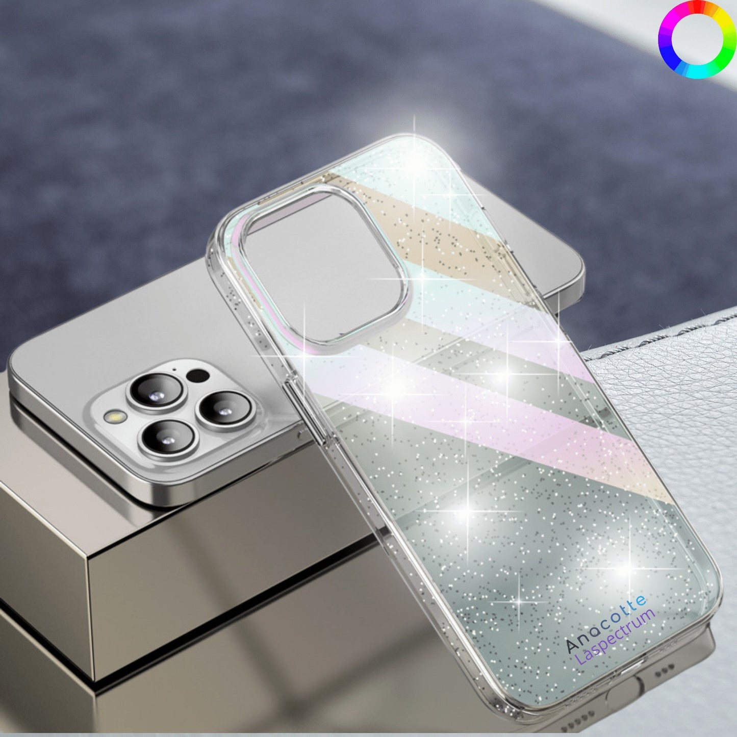 iPhone 14 Anacotte Laspectrum Anti-Yellowing Technology Holographic Gradient Phone Case-1
