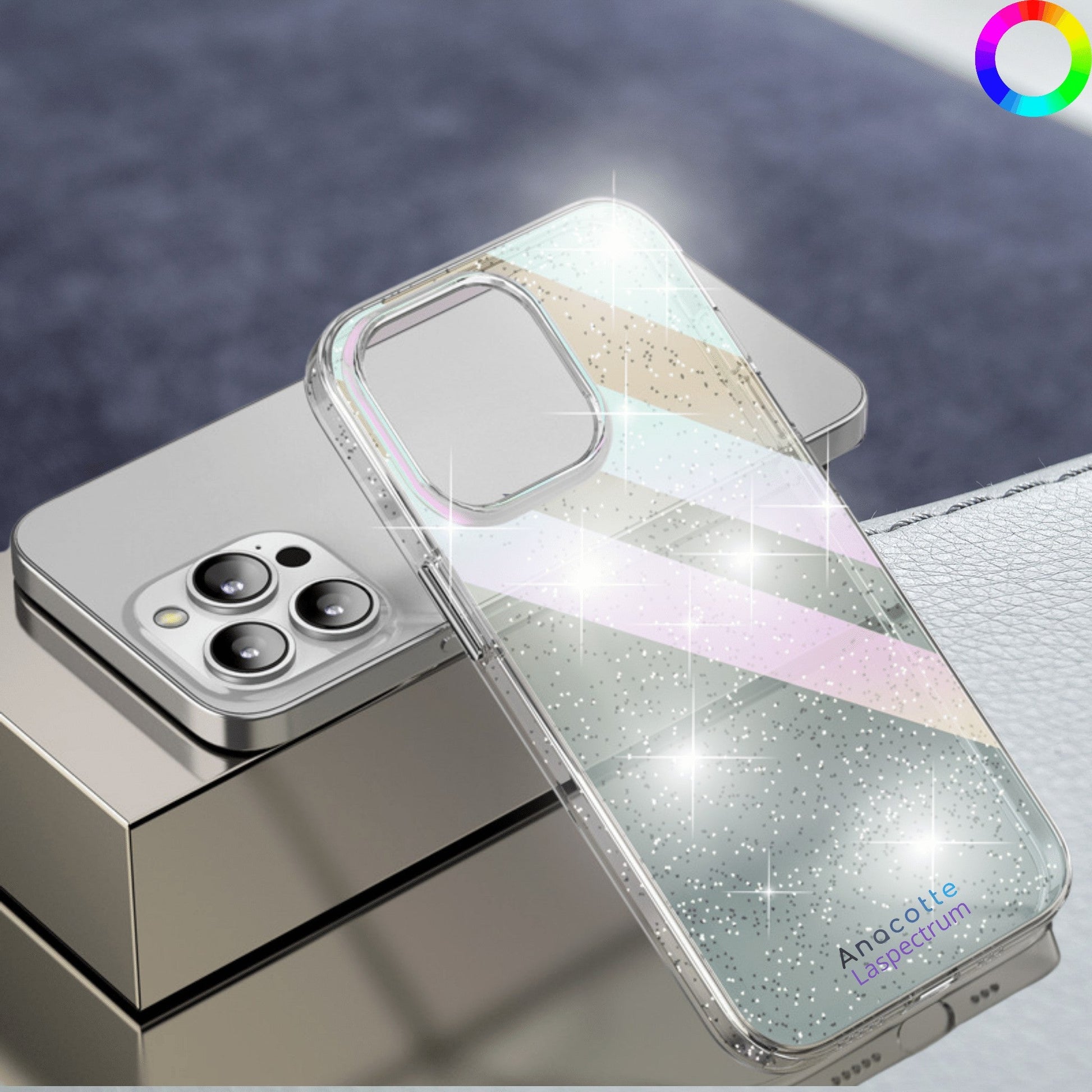 iPhone 14 Anacotte Laspectrum Anti-Yellowing Technology Holographic Gradient Phone Case-1