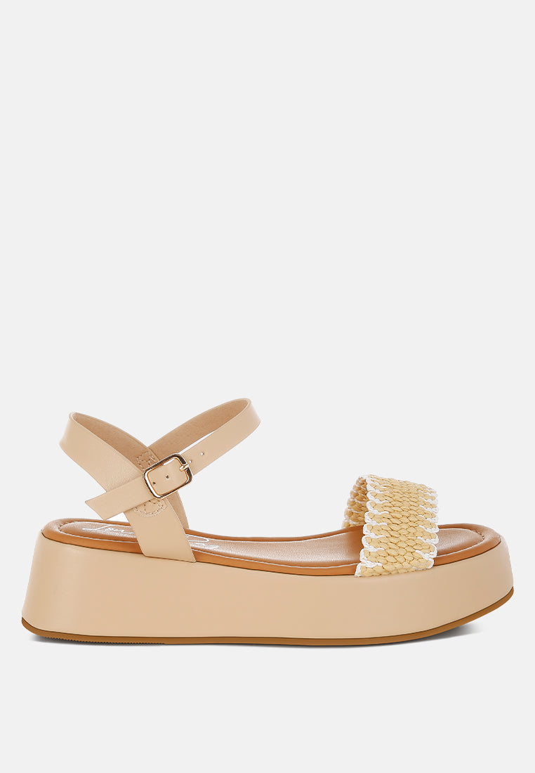 Anglong Raffia Flatform Sandals-0