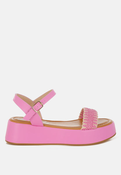 Anglong Raffia Flatform Sandals-5