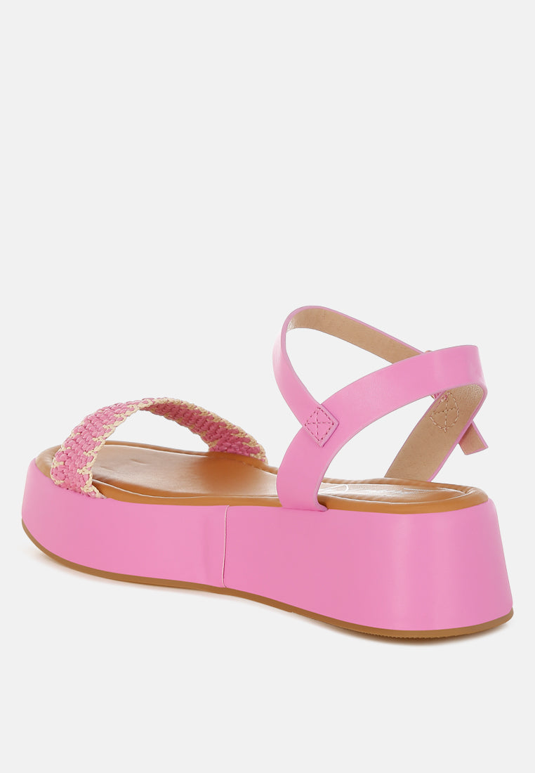 Anglong Raffia Flatform Sandals-1