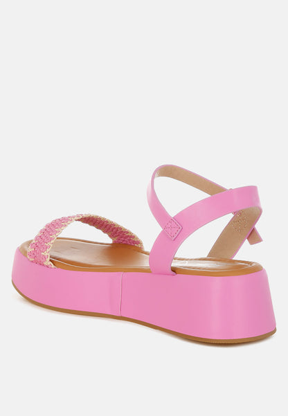 Anglong Raffia Flatform Sandals-1