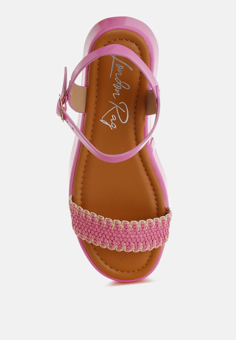 Anglong Raffia Flatform Sandals-2