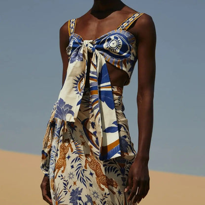 Animal Floral Print Bikini with Skirt For Women, Dumbo, BYMANYC New York.-0