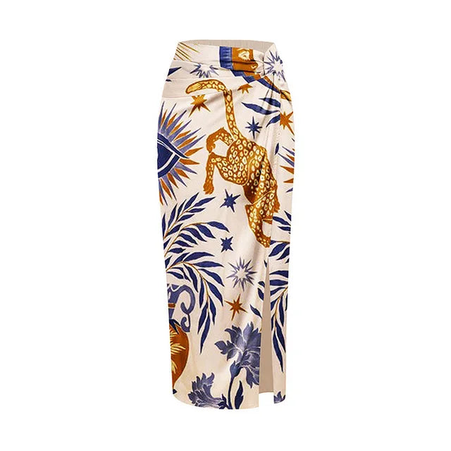 Animal Floral Print Bikini with Skirt For Women, Dumbo, BYMANYC New York.-6