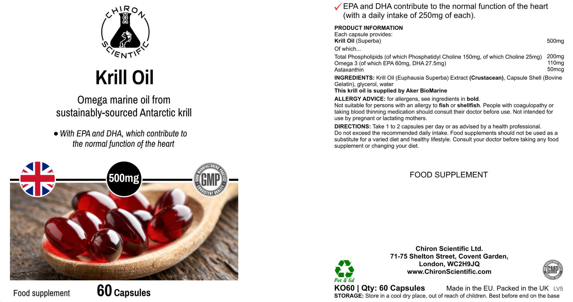 Krill oil label