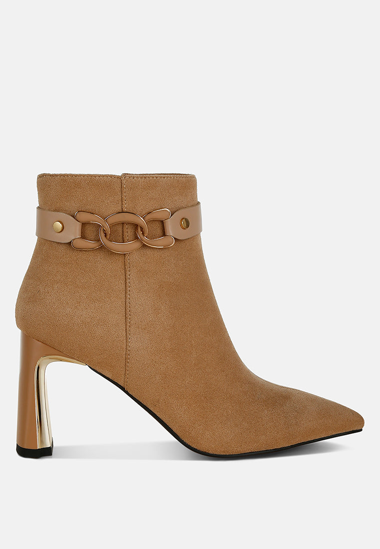 Antares Chain Belt Detail Ankle Boots-0