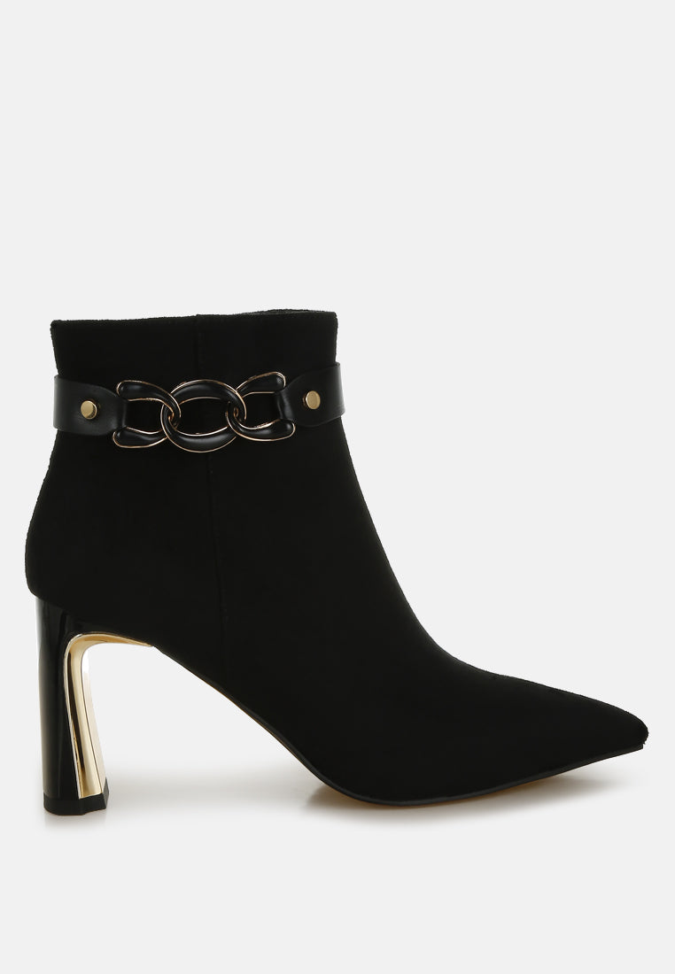 Antares Chain Belt Detail Ankle Boots-5