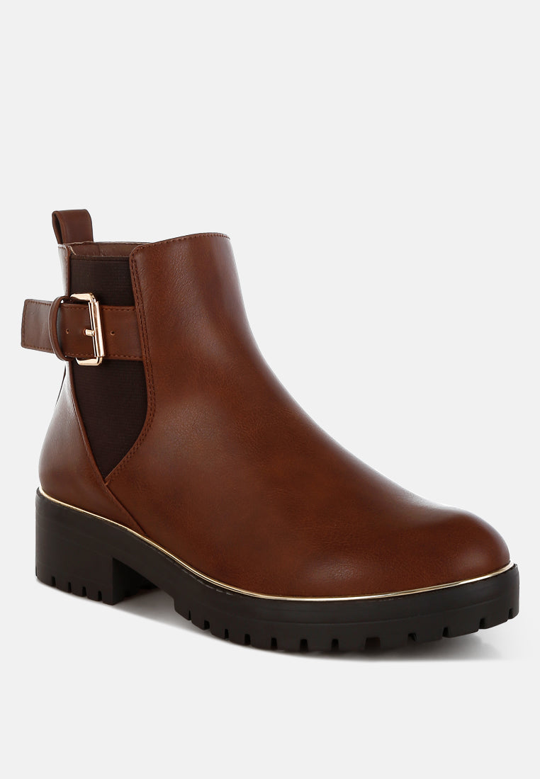 Antorin Chunky Buckle Detail Ankle Boots-2