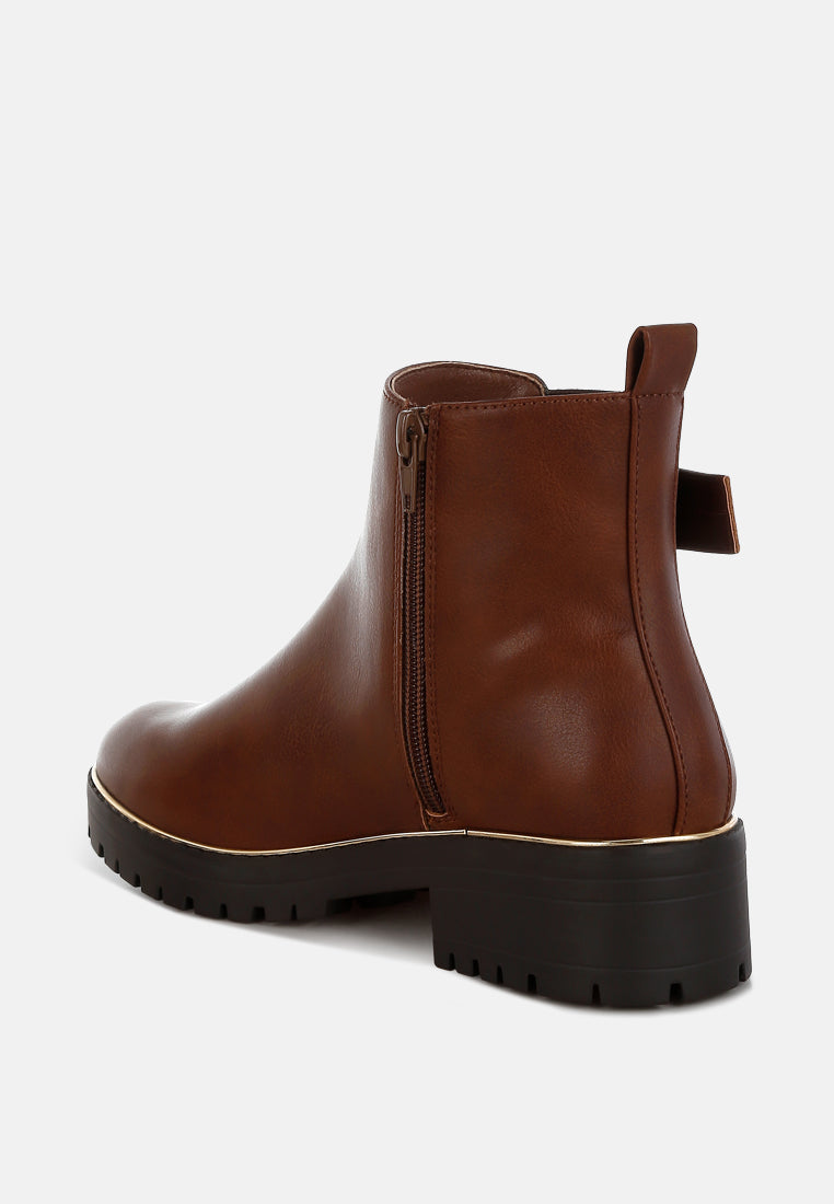 Antorin Chunky Buckle Detail Ankle Boots-3