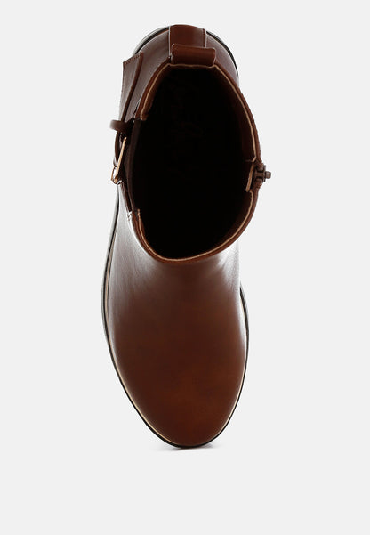 Antorin Chunky Buckle Detail Ankle Boots-4